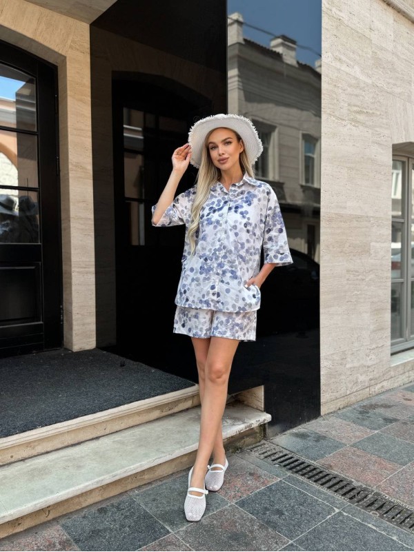 Жiночiй прогулянковий костюм синього кольору 33606