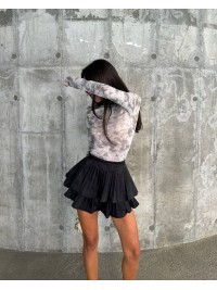 Жіноча легка спідниця міні чорного кольору 33615