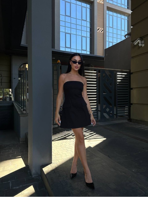 Базова сукня міні чорного кольору 33616