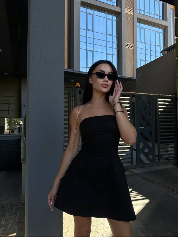 Базова сукня міні чорного кольору 33616