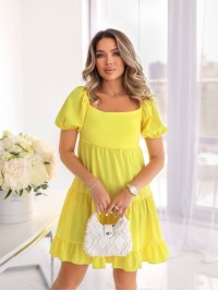 Класична сукня міні жовтого кольору 33621