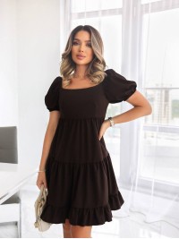 Класична сукня міні коричневого кольору 33622