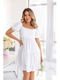 Класична сукня міні бiлого кольору 33623