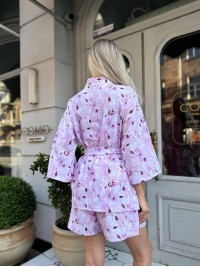 Жiночiй легкий костюм з кiмоно рожевого кольору 33653