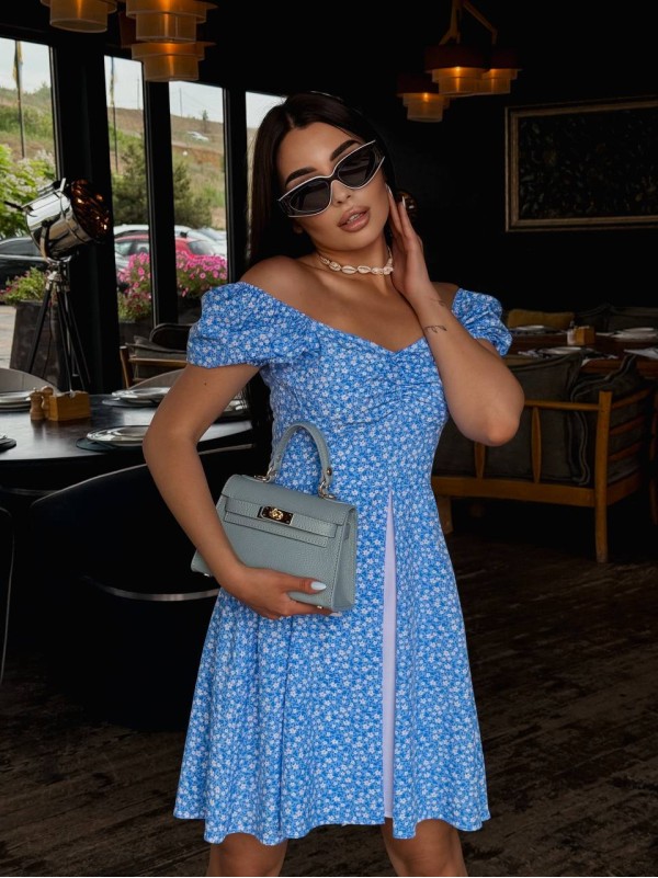 Літня сукня міні блакитного кольору 33661