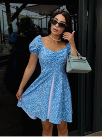 Літня сукня міні блакитного кольору 33661