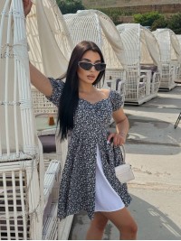 Літня сукня міні чорного кольору 33663