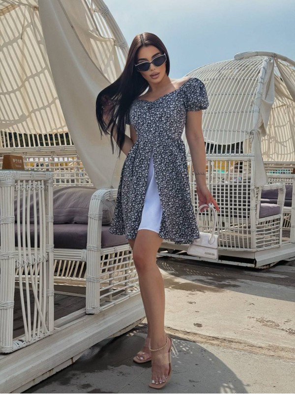 Літня сукня міні чорного кольору 33663