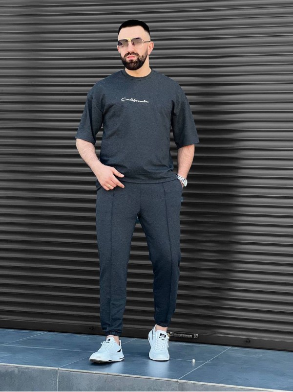 Чоловічий повсякденний костюм графiтового кольору 33664