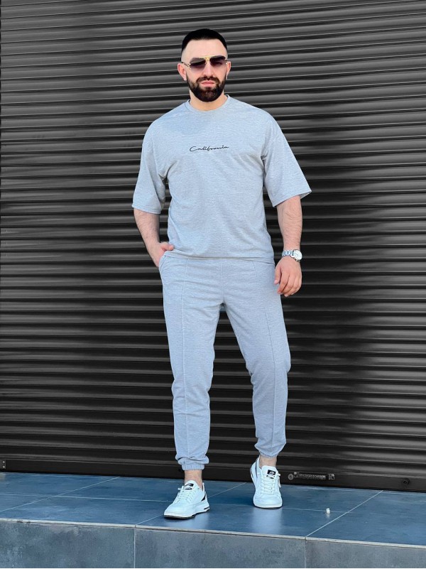 Чоловічий повсякденний костюм сiрого кольору 33665