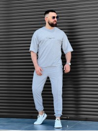 Чоловічий повсякденний костюм сiрого кольору 33665