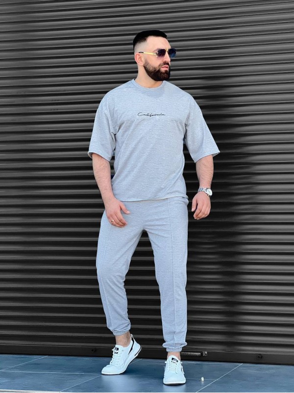 Чоловічий повсякденний костюм сiрого кольору 33665