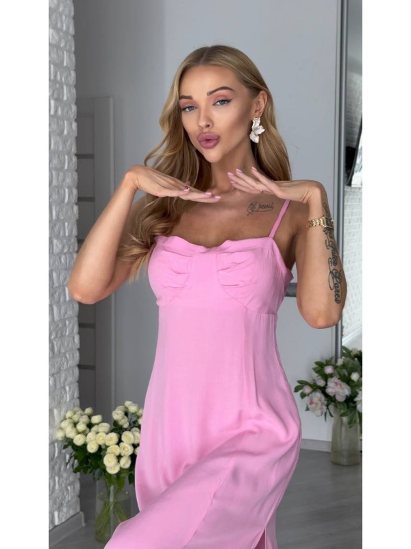 Легка сукня міді рожевого кольору 33684