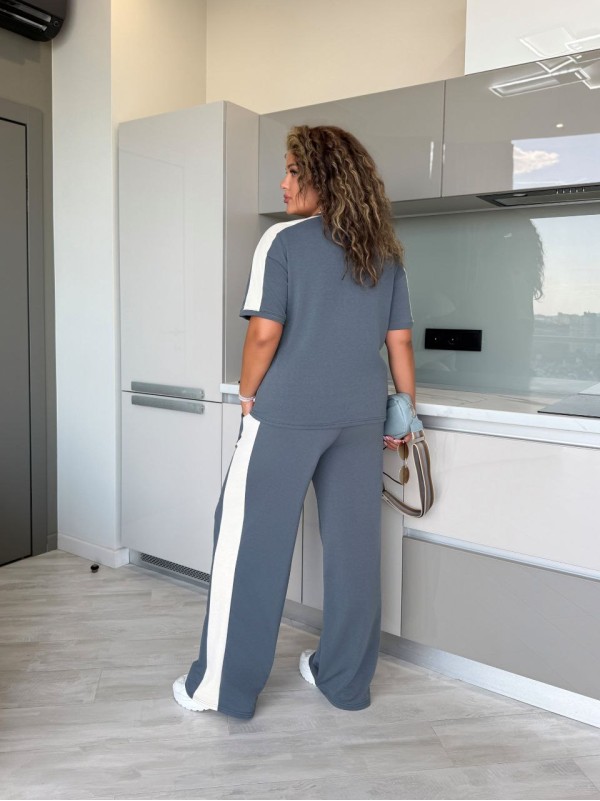 Легкий повсякденний костюм графiтового кольору 33725