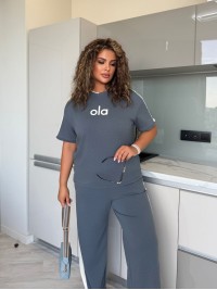 Легкий повсякденний костюм графiтового кольору 33725