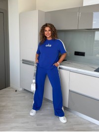 Легкий повсякденний костюм синього кольору 33727