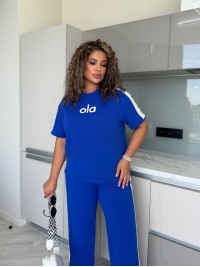 Легкий повсякденний костюм синього кольору 33727