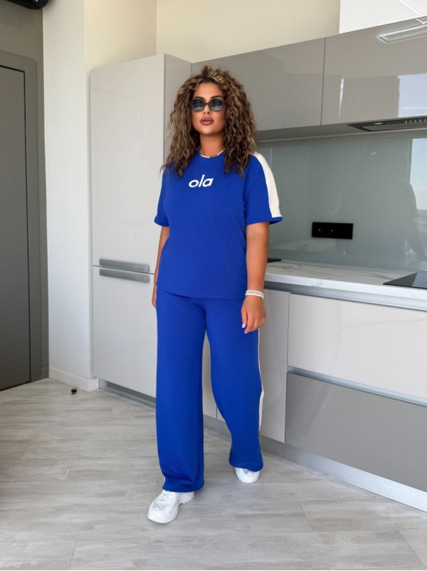 Легкий повсякденний костюм синього кольору 33727