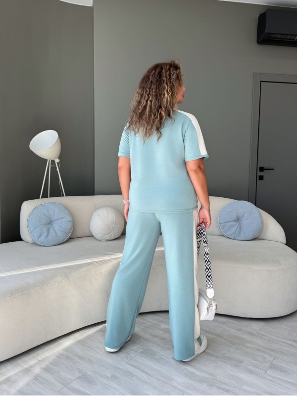 Легкий повсякденний костюм оливкового кольору 33728