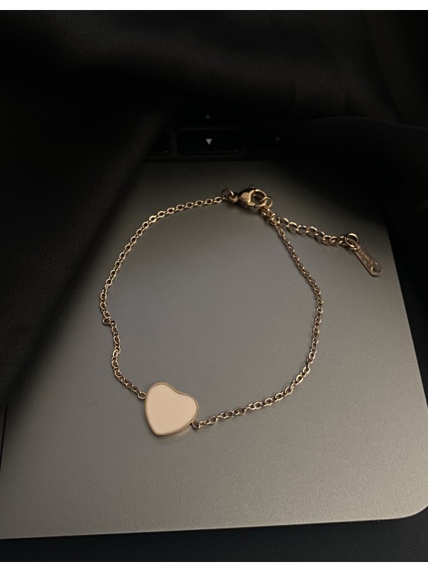 Браслет Серце замок карабін золотого кольору 33747
