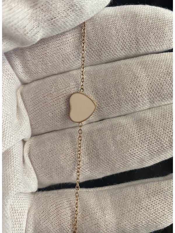 Браслет Серце замок карабін золотого кольору 33747