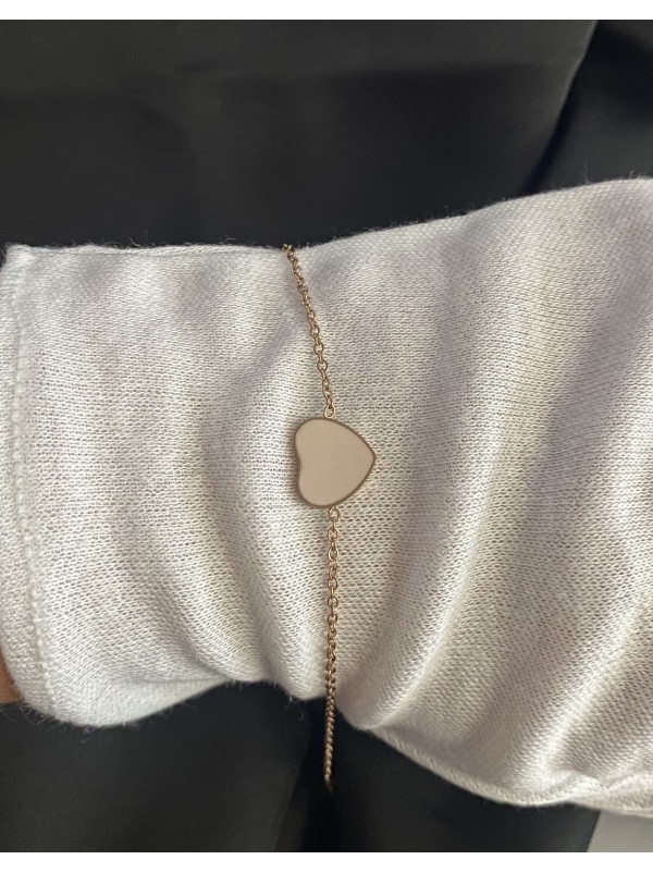 Браслет Серце замок карабін золотого кольору 33747