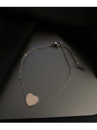 Браслет Серце замок карабін срібного кольору 33748