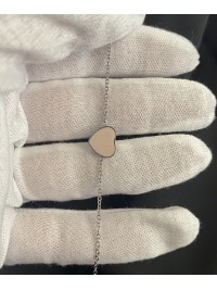 Браслет Серце замок карабін срібного кольору 33748