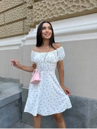 Чарівне плаття міні молочного кольору 33754