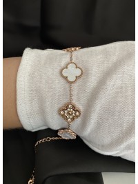 Браслет Конюшина з камінчиками замок карабін золотого кольору 33757