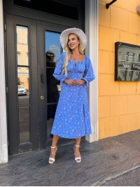 Універсальна сукня міді синього кольору 33768