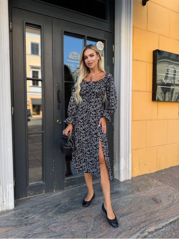 Універсальна сукня міді чорного кольору 33770