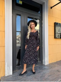 Універсальна сукня міді чорного кольору 33771