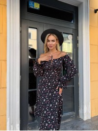 Універсальна сукня міді чорного кольору 33771