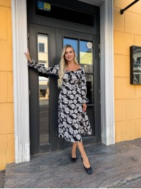 Універсальна сукня міді чорно-білого кольору 33772