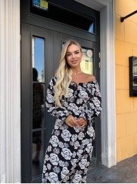 Універсальна сукня міді чорно-білого кольору 33772