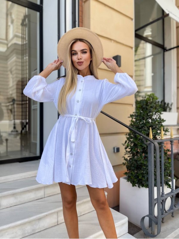 Універсальна сукня міні білого кольору 33773