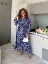 Ніжна сукня міді синього кольору 33798