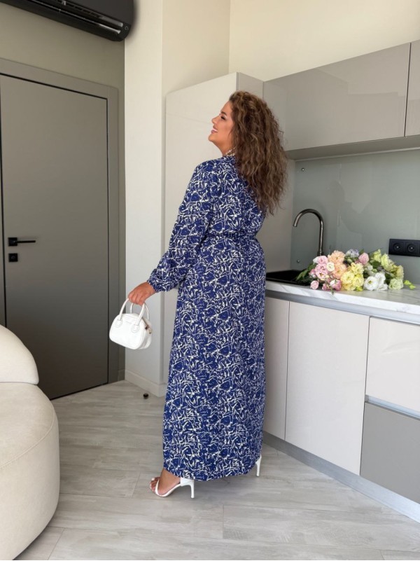 Ніжна сукня міді синього кольору 33798