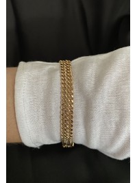 Класичний браслет з плетінням замок карабін золотого кольору 33806