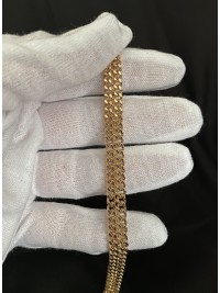 Класичний браслет з плетінням замок карабін золотого кольору 33806