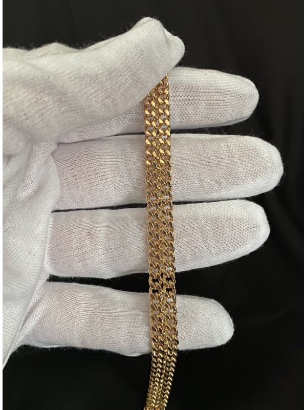 Класичний браслет з плетінням замок карабін золотого кольору 33806