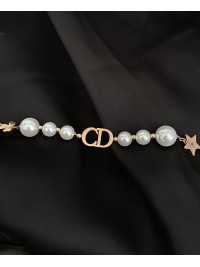 Ніжний браслет з перлинами замок карабін золотого кольору 33808