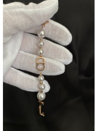 Ніжний браслет з перлинами замок карабін золотого кольору 33808