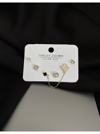 Комплект Конюшина з 6 гвоздиків золотого кольору 33810