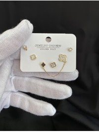 Комплект Конюшина з 6 гвоздиків золотого кольору 33810