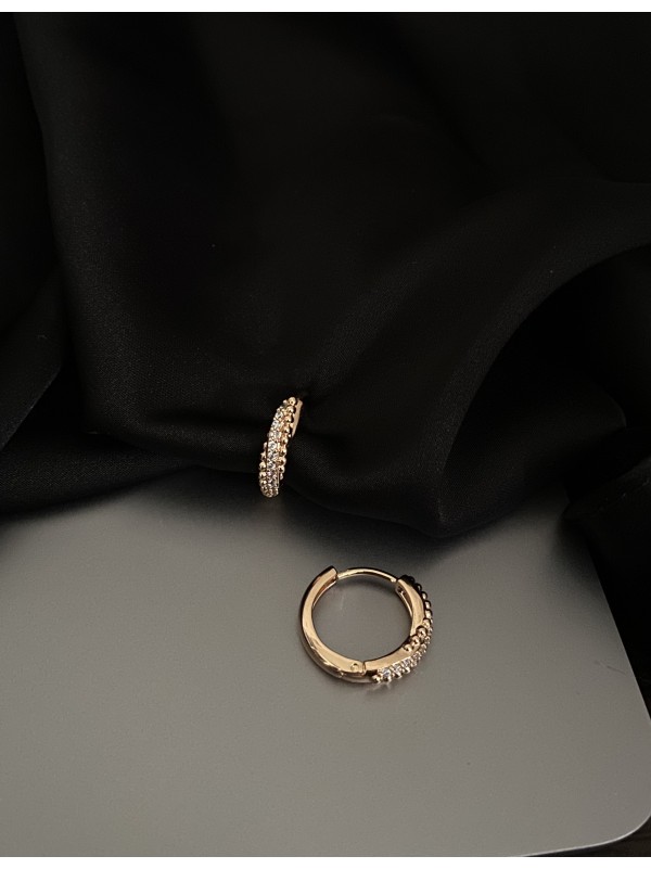 Сережки маленькі кільця золотого кольору 33811