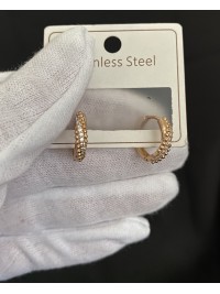 Сережки маленькі кільця золотого кольору 33811