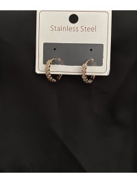 Сережки кільця з камінням золотого кольору 33812