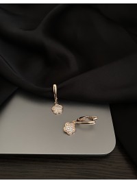 Сережки квіточка англійський замок золотого кольору 33815